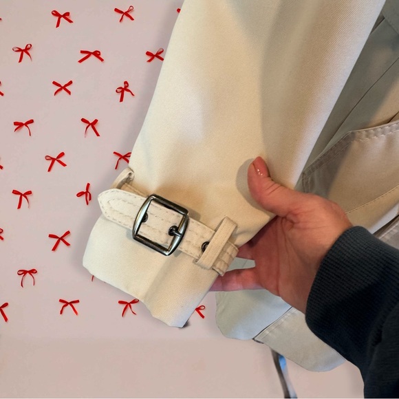 Sears JR BAZAAR Vintage 60/70’s Beige Trench Coat with Belt - Picture 7 of 16